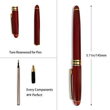 Elegant 3 Pcs Wooden Pen Set Gift Case