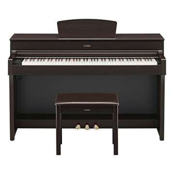 Yamaha Arius, Console Digital Weighted 88-Key Graded Hammer 3 Action, CFX Concert Grand Piano Sound, Includes Bench, Dark Rosewood (YDP184R)