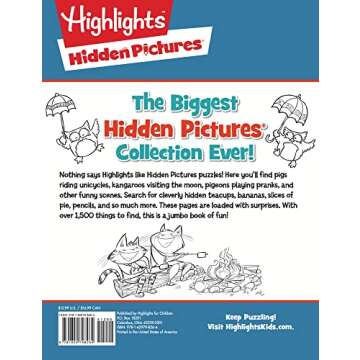 Jumbo Book of Hidden Pictures: Jumbo Activity Book, 200+ Seek-and-Find Puzzles, Classic Black and White Hidden Pictures Puzzles, Highlights Puzzle Book for Kids (Highlights Jumbo Books & Pads)