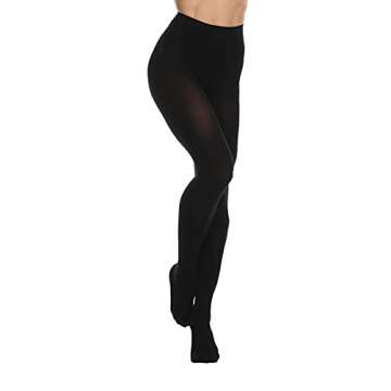 EVERSWE Women's 80 Den Soft Opaque Tights, Women's Tights (Large-X-Large, Totally Black)