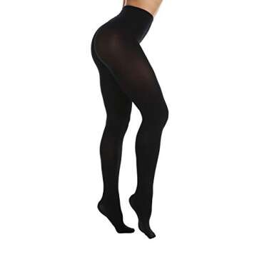 EVERSWE Women's 80 Den Soft Opaque Tights, Women's Tights (Large-X-Large, Totally Black)