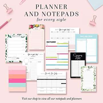 Bliss Collections Daily Planning Pad, To Do List Notebook - Vibrant - Undated Tear-Off Sheets Notepad - Day or Work Calendar, Organizer, Scheduler for Goals, Tasks, Ideas - 8.5" x 11", 50 Sheets