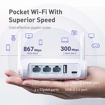 GL.iNet Opal Secure Travel WiFi Router AC1200