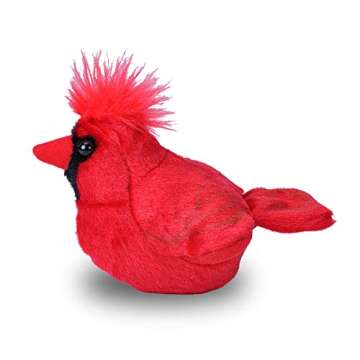 Wild Republic Audubon Birds Northern Cardinal Plush with Authentic Bird Sound, Stuffed Animal, Bird Toys for Kids and Birders