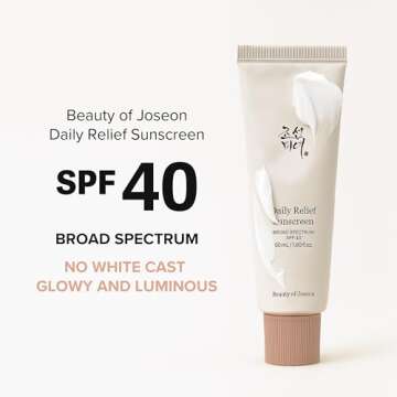 Beauty of Joseon Daily Relief Sunscreen for face Sun moisturizing with Broad Spectrum SPF 40 Korean sunscreen skincare 50ml, 1.69 fl.oz