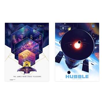 Artery8 NASA Exoplanet Travel Bureau Telescopes Space Wall Art Poster Pack of 6