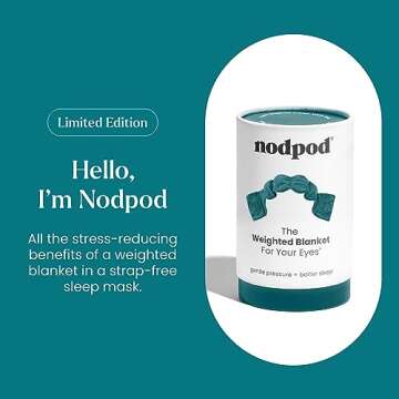 Nodpod Gentle Pressure Sleep Mask | Patented Light Blocking Design for Sleeping, Traveling & Relaxation - Teal