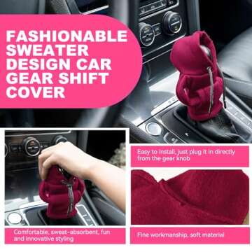 Gear Shift Hoodie Cover, Universal Car Shift Knob Hoodie, Mini Hoodie for Car Shifter, Automotive Interior Cute Gadgets, Car Accessories and Decorations