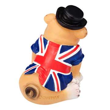 Chapman Sculptures British Bulldog with Flag Hand Painted Statue 3”