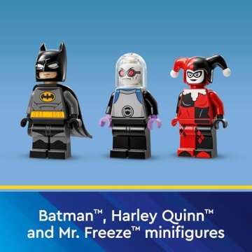 LEGO DC Batman: Batman with The Batmobile vs. Harley Quinn & Mr. Freeze Building Set, Batmobile Toy from The Animated TV Series for Kids, Batman Car Gift for Boys and Girls Ages 8 and Up, 76274