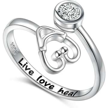 Silver Stethoscope Ring