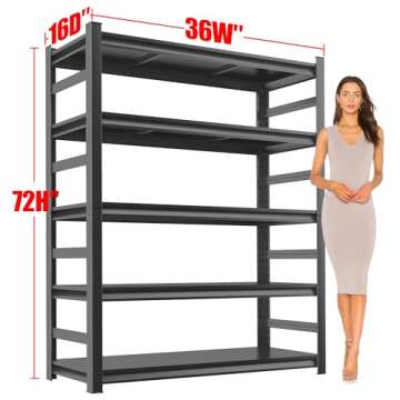 Heavy Duty 5-Tier Metal Shelving Unit for Garage