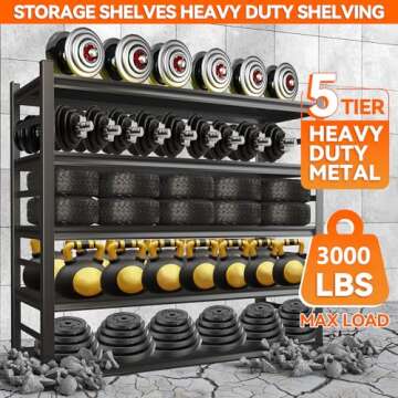 Heavy Duty 5-Tier Metal Shelving Unit for Garage