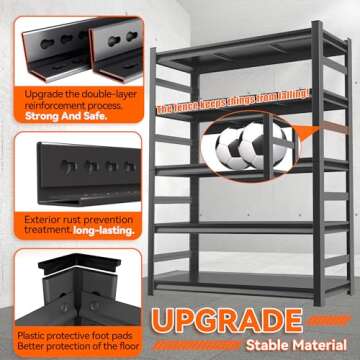 Heavy Duty 5-Tier Metal Shelving Unit for Garage