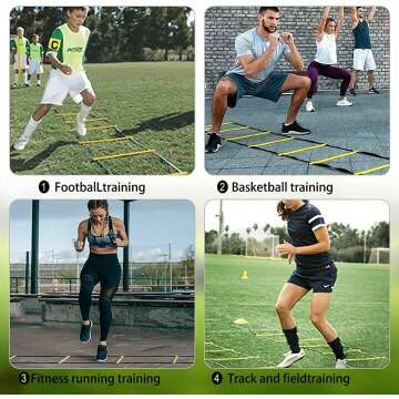 Football Speed Agility Training Set Agility Ladder 12 Sports Cones and Football Kick Trainer Football Training Equipment Footwork Drills for Kids and Adults