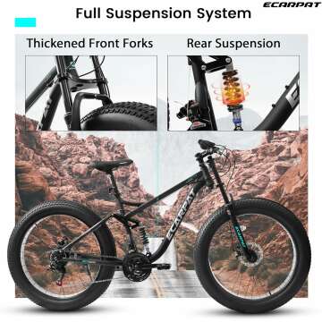 Full Suspension Mountain Bike: 21 Speeds & Dual Disc Brake