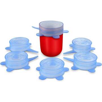 Orblue 6-Pack Small Stretchable Silicone Lids for Fresh Food Storage