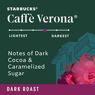 Starbucks Ground Coffee, Dark Roast Coffee, Caffè Verona, 100% Arabica, 1 bag (28 oz)