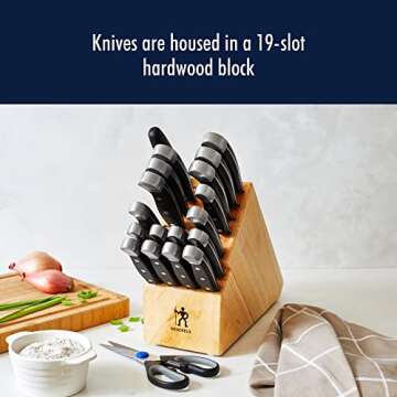 HENCKELS Statement Razor-Sharp 20-Piece Knife Set with Block, Chef Knife, Bread Knife, German Engineered Knife Informed by over 100 Years of Mastery, Natural