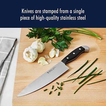 HENCKELS Statement Razor-Sharp 20-Piece Knife Set with Block, Chef Knife, Bread Knife, German Engineered Knife Informed by over 100 Years of Mastery, Natural