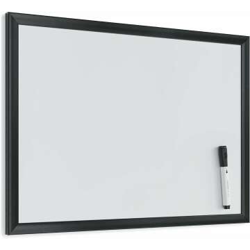 U Brands 17x23 Magnetic Dry Erase Board with Black Wood Frame