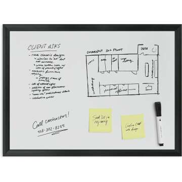 Magnetic Dry Erase Board 17x23 Black Frame