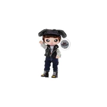 Na Na Na Surprise Glam Series Maxwell Dane Fashion Doll and Metallic Puppy Purse, Brunette Hair, Cute Dog Ear Hat Outfit & Accessories, 2-in-1 Gift for Kids, Toy for Girls and Boys Ages 5 6 7 8+ Years