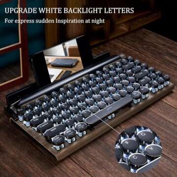 7KEYS Wireless Retro Typewriter Keyboard for iPad