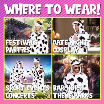 Funziez! Adult Cow Onesie Halloween Costume