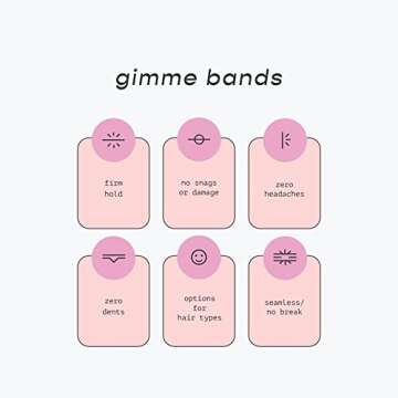 Gimme Beauty - Thick Fit Hair Bands - Balance - Damage Free Hair Ties - Made with Seamless Microfiber Elastics - Thick + Curly Hair Accessories - No Snagging, Dents, or Breakage (6 Count)