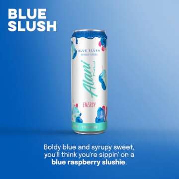 Alani Nu BLUE SLUSH Energy Drinks - Low Calorie 12 Pack