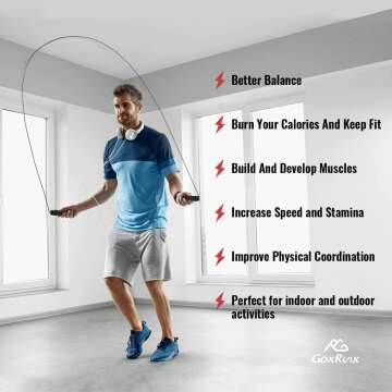 GoxRunx Jump Rope Skipping Rope for Fitness Workout