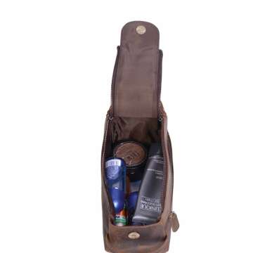 KOMALC Leather Dopp Kit Bag