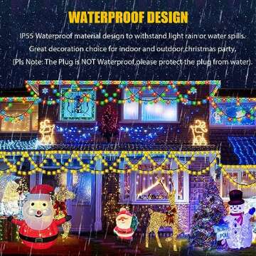 KAZOKU Christmas Light Outdoor 380LED 40FT Waterproof Fairy String Lights Extendable Half-Round Christmas Lights Remote Control 11 Lighting Modes House Indoor Yard Holiday Decorations(Warm&Multicolor)