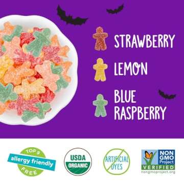 YumEarth Halloween Organic Sour Littles Chewy Candy - Allergy Friendly (Top 9 Free), No Artificial Dyes or Flavors, Non GMO, Gluten Free, Vegan Candy Snacks, Individually Wrapped - 10 oz. (Pack of 20)