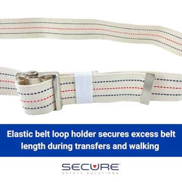 Secure Gait Belt for Seniors 60” - Quick Release Metal Buckle - Transfer Walking Gate Lift Assist Elderly PT Physical Therapy