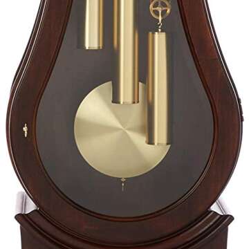 Howard Miller Arendal Grandfather Clock, Convex Glass Crystal Wood Finish with Single-Chime German Movement, Adjustable Levelers Pendulum Bob Portable Floor Clocks for Bedroom & Office