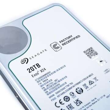 Seagate Exos X24 20TB Enterprise Hard Drive HDD SATA 6Gb/s 512MB Cache 7200 RPM 512e CMR Helium Sealed 3.5in Hard Drive ST20000NM000H (Renewed)