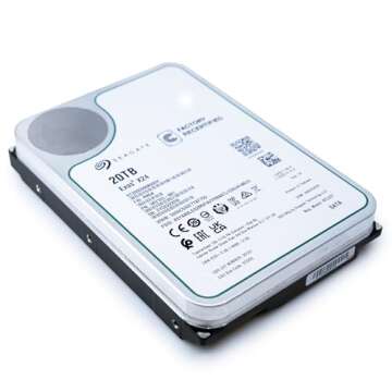 Seagate Exos X24 20TB Enterprise Hard Drive HDD SATA 6Gb/s 512MB Cache 7200 RPM 512e CMR Helium Sealed 3.5in Hard Drive ST20000NM000H (Renewed)