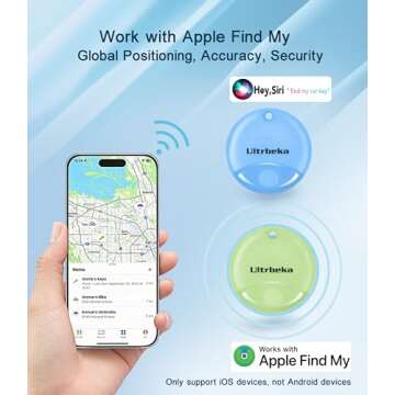 Ultrbeka Air Tags-4 Pack Item Finders Work for Apple Find My (iOS Only) APP Tracker Tag for Luggage, Keys, Backpack, Satchel etc. (Not for Android)