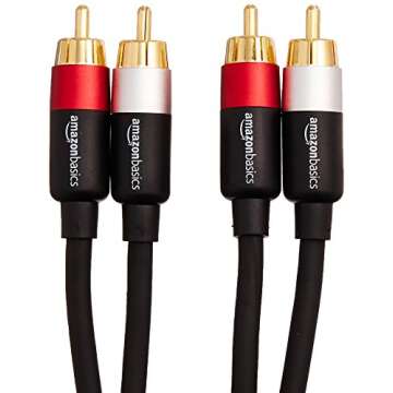 Amazon Basics 2 RCA Audio Cable 4FT with Gold-Plated Plugs