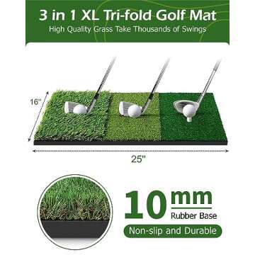 Bltend Golf Net, 10x7ft Golf Practice Net with Tri-Turf Golf Mat, All-in-1 Golf Hitting Nets for Backyard Driving Training