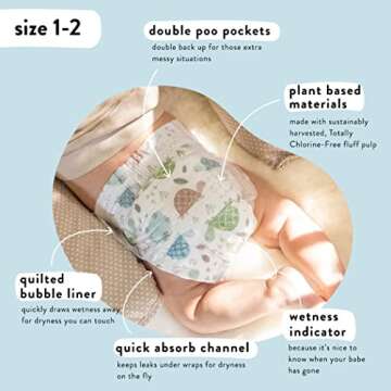 The Honest Company Clean Conscious Diapers | Plant-Based, Sustainable | Rose Blossom + Tutu Cute | Super Club Box, Size 1 (8-14 lbs), 160 Count