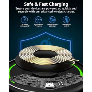 TOZO 2024 Upgraded 15W Wireless Charger for iPhone & Samsung