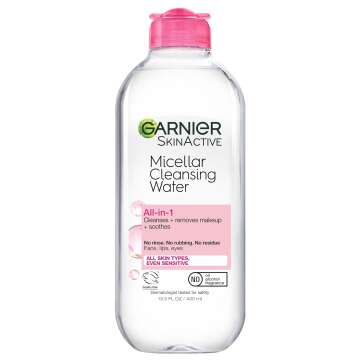 Garnier Micellar Water, Hydrating Facial Cleanser & Makeup Remover, Suitable for Sensitive Skin, Vegan, Cruelty Free, 13.5 Fl Oz (400mL), 1 Count