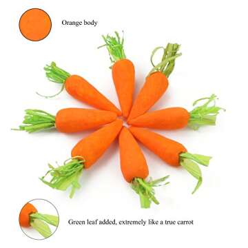 WEWILL 8PCS Lifelike 2‘’ Artificial Easter Carrots Foam Craft Ornaments Bunny Girl Gifts Spring Tree Decoration Easter Party Home Favors