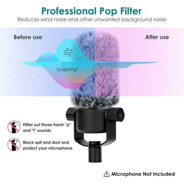 PodMic Pop Filter Furry Cover for Rode Microphone