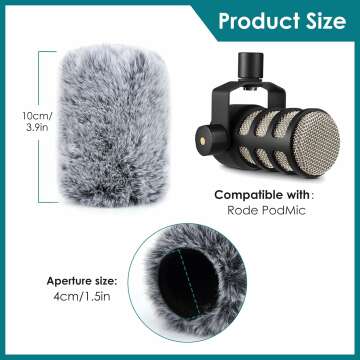 PodMic Pop Filter Furry Cover for Rode Microphone