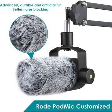 PodMic Pop Filter Furry Cover for Rode Microphone