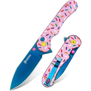 NedFoss DONUT Pocket Knife for Women - Cute Pink EDC Knife